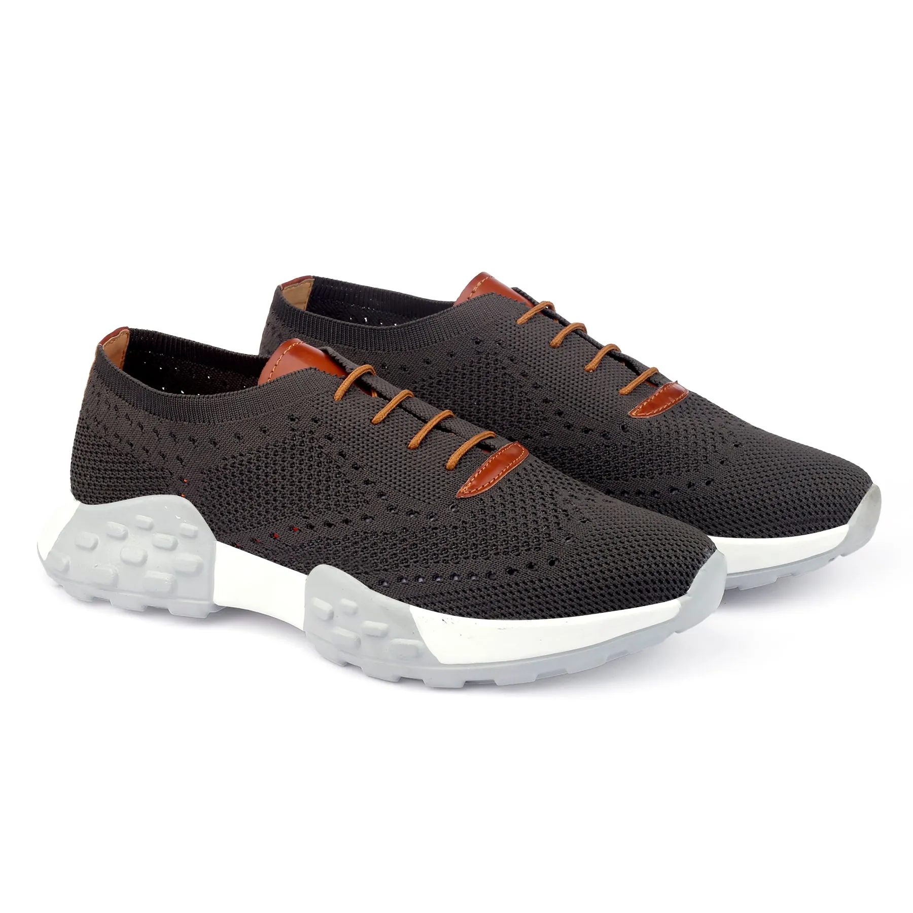 Men's Knitted Upper Casual Brogues Lace-Up Shoes