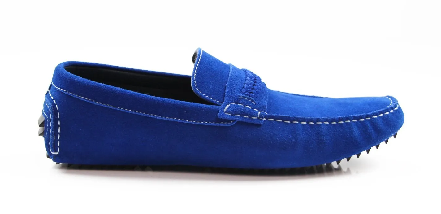 Mens Zasel Cruze Slip On Blue Suede Boat Shoes