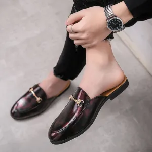 Metal Appliques Leather Men Shoes