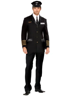 Mile High Hugh Mens Plus Size Pilot Dress Up Costume