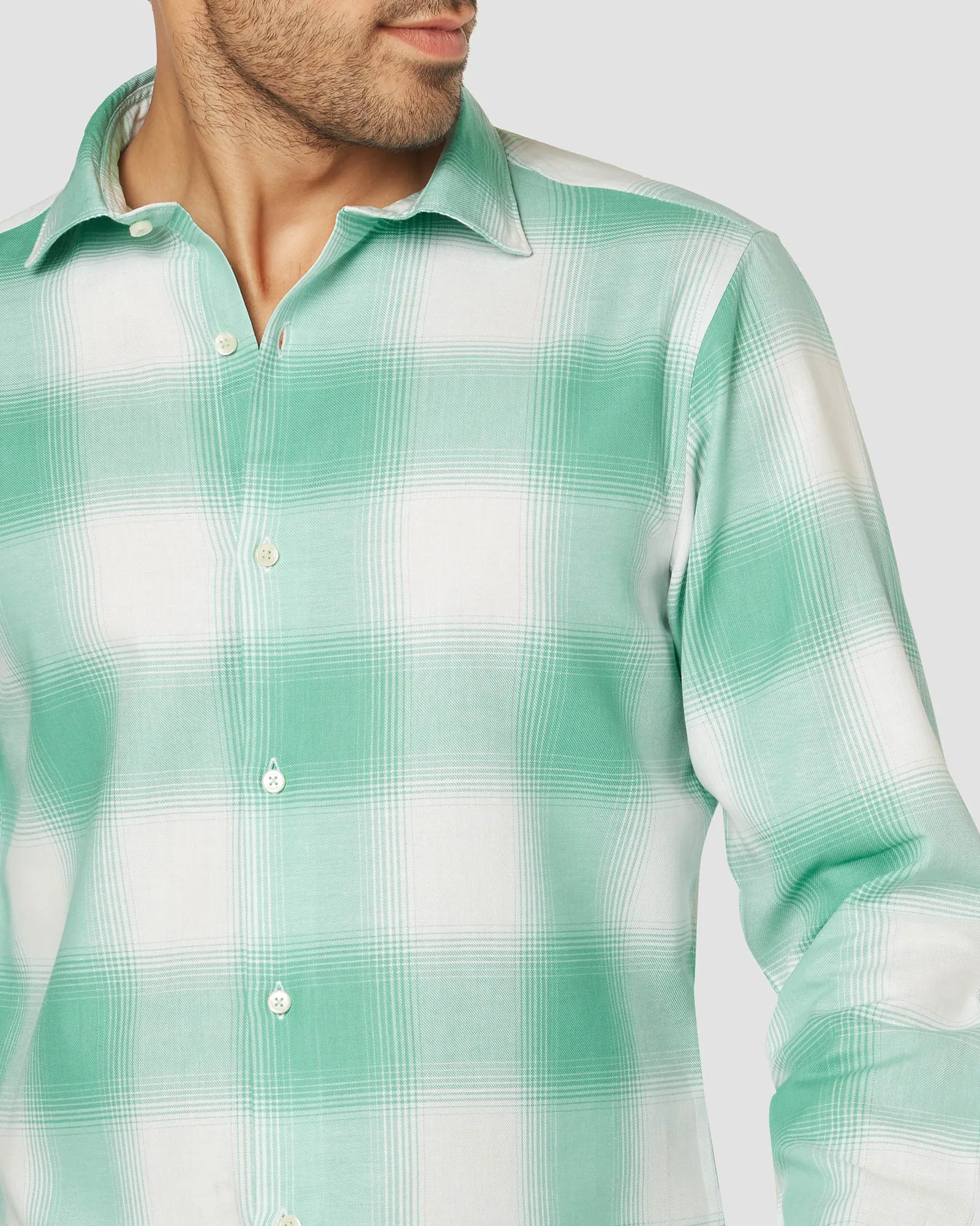 Mint Burst Checked Shirt