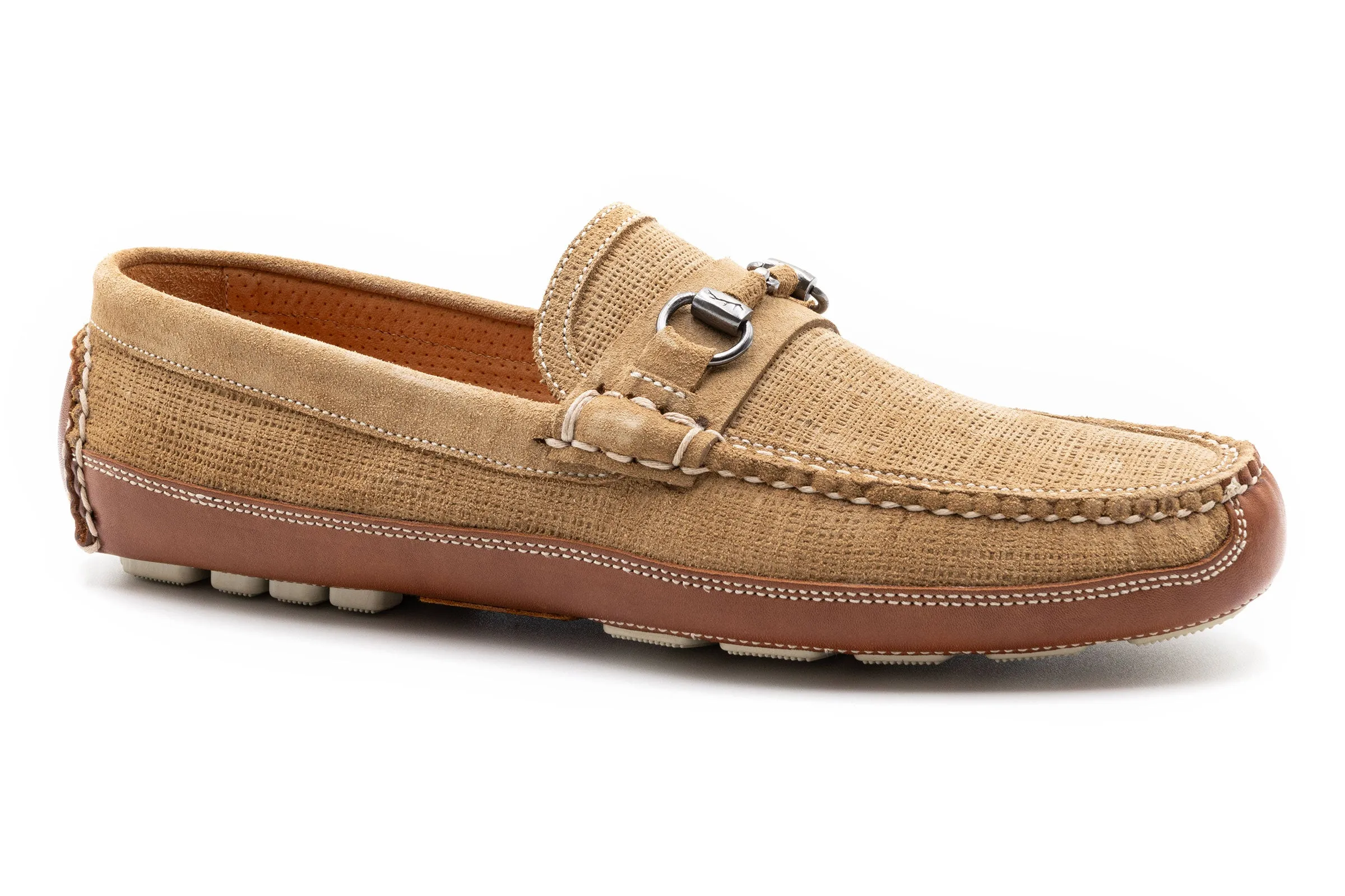 Monte Carlo Suede Horse Bit Driving Loafers - Khaki