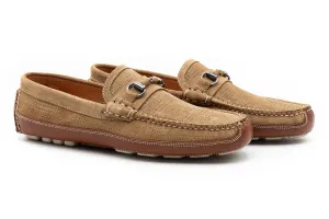 Monte Carlo Suede Horse Bit Driving Loafers - Khaki