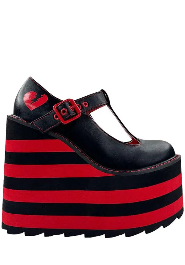 Moxie [Black/Red] | PLATFORM BOOTS* [DAMAGED]**