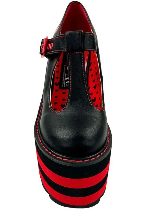 Moxie [Black/Red] | PLATFORM BOOTS* [DAMAGED]**