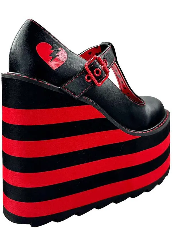 Moxie [Black/Red] | PLATFORM BOOTS* [DAMAGED]**