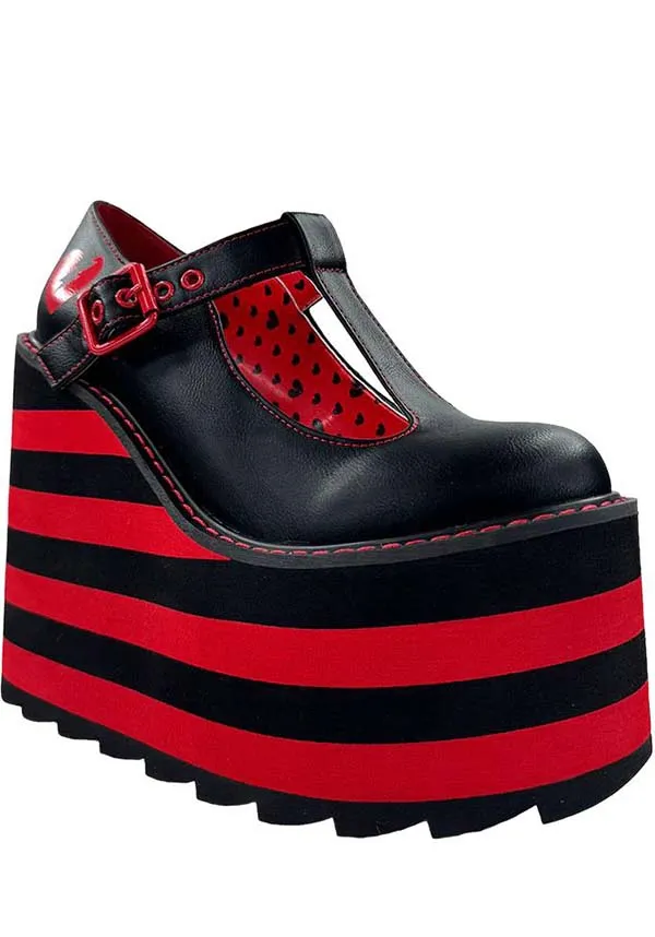 Moxie [Black/Red] | PLATFORM BOOTS* [DAMAGED]**