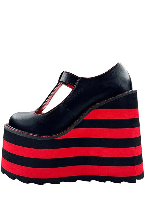 Moxie [Black/Red] | PLATFORM BOOTS* [DAMAGED]**