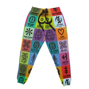 Multi Color Adinkra Symbols Joggers