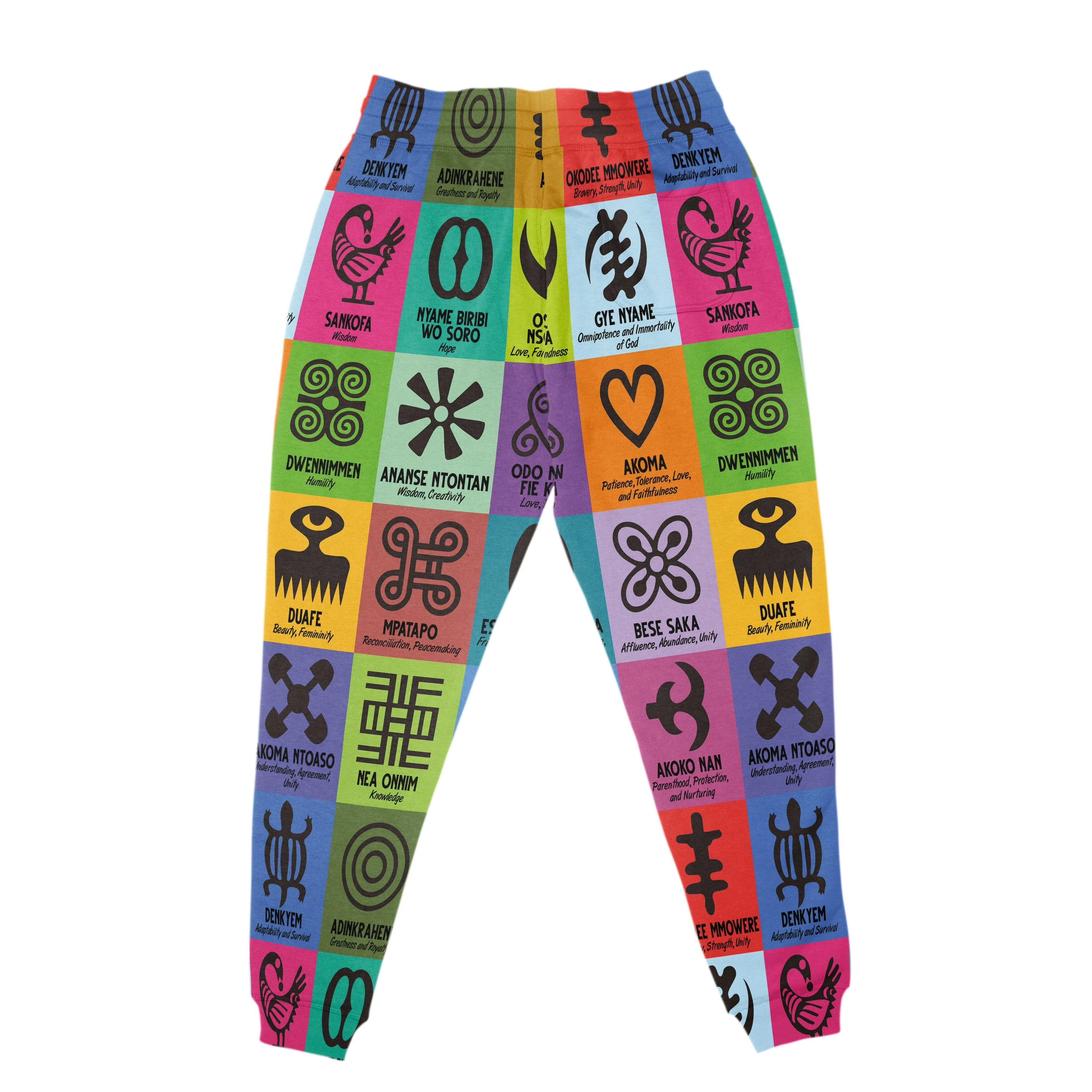 Multi Color Adinkra Symbols Joggers