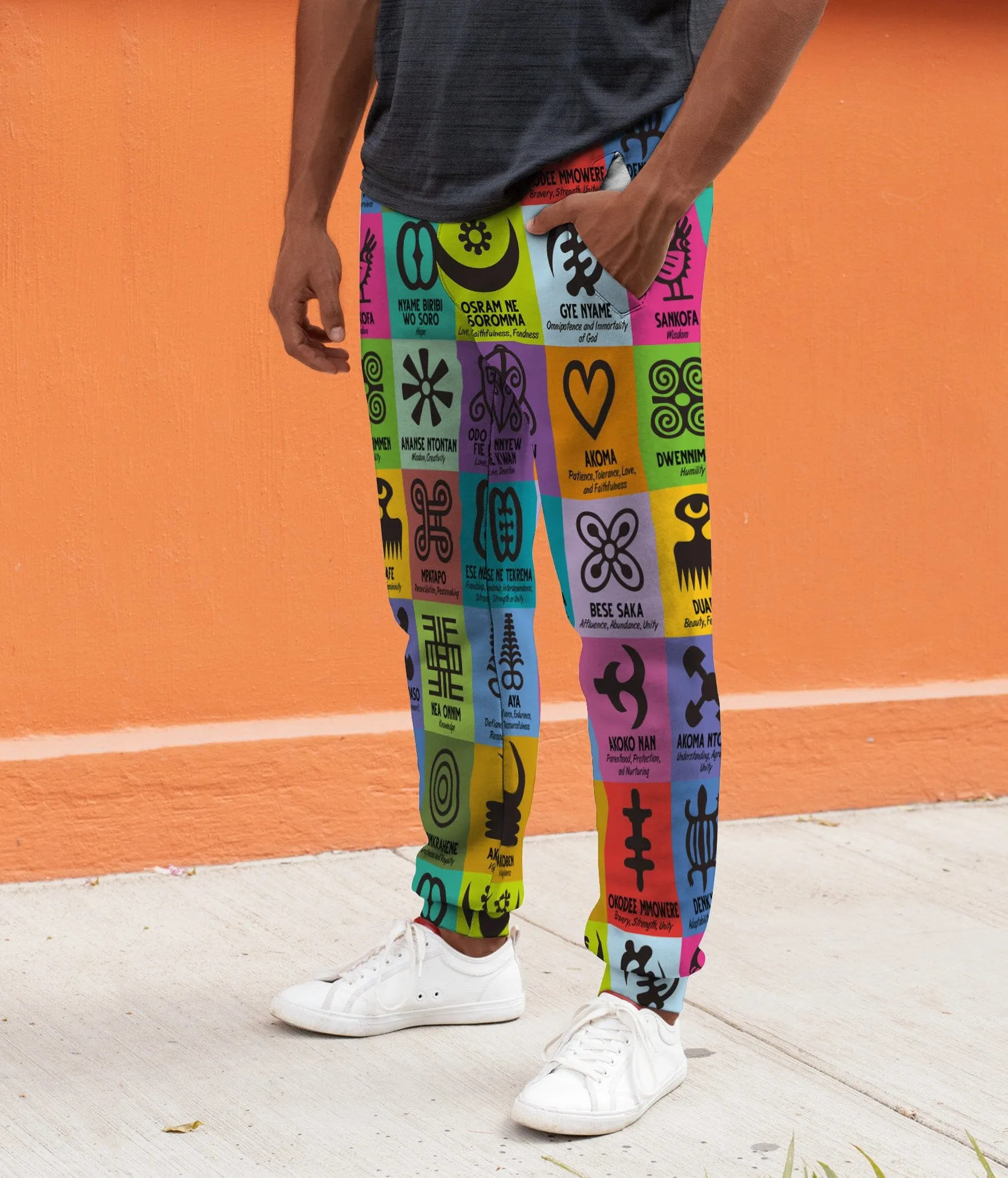 Multi Color Adinkra Symbols Joggers