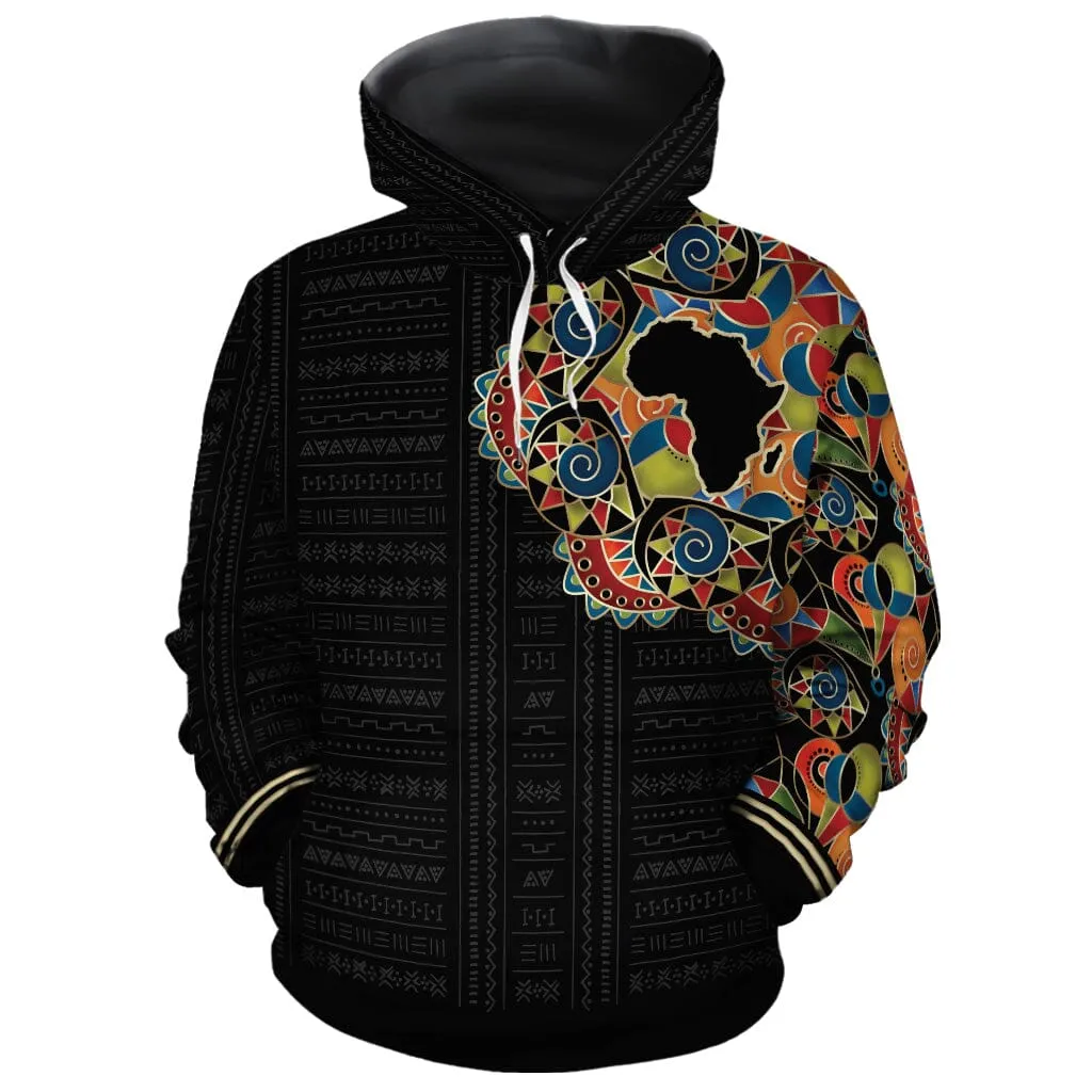 Multi-Colored African Pattern Print All-over Hoodie and Joggers Set