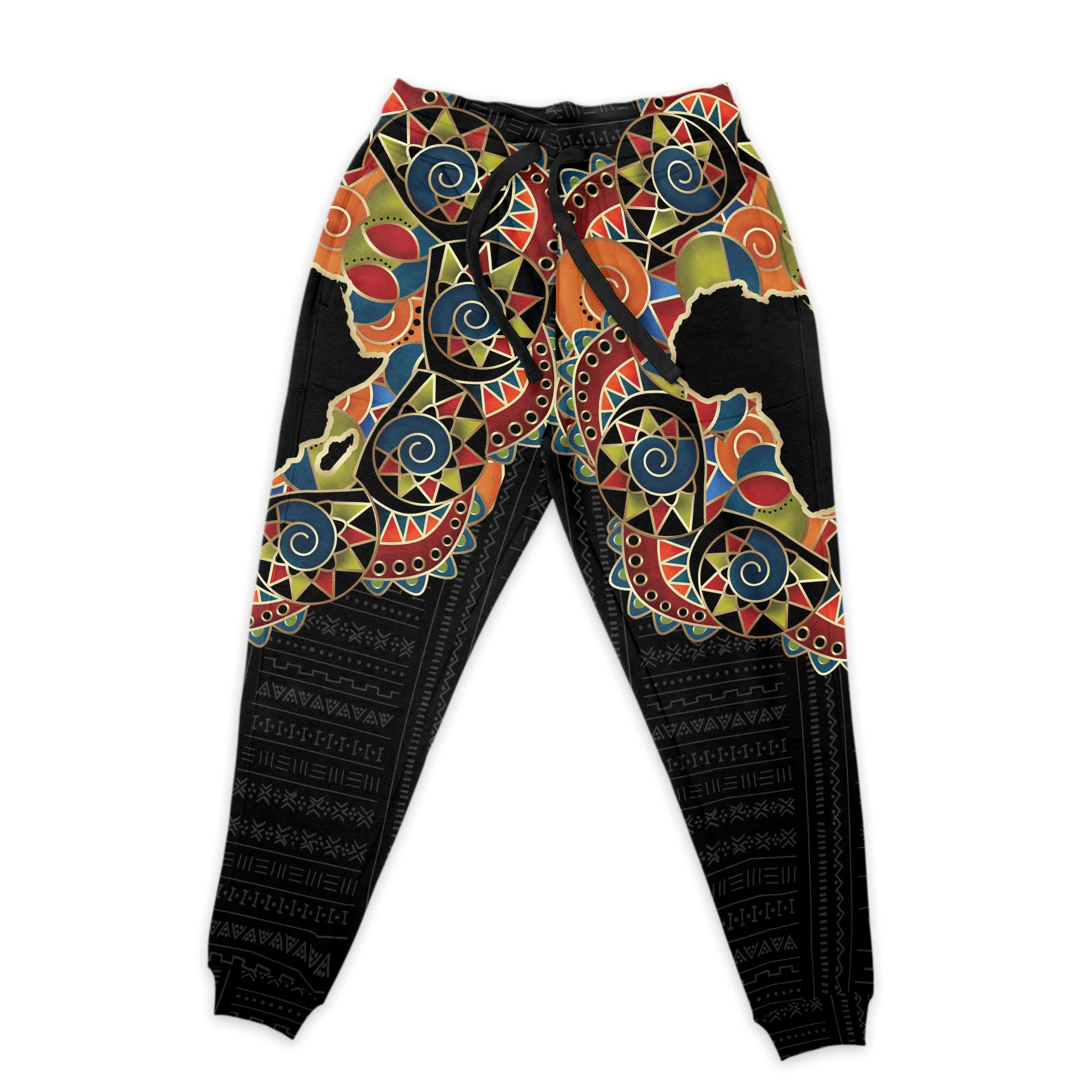 Multi-Colored African Pattern Print All-over Hoodie and Joggers Set