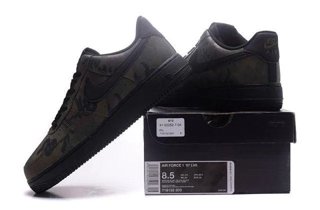 N A F 1 Low Olive Reflective Camo Black  Men's Casual Shoes Sneakers