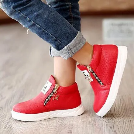 NEW 2016 Fashion Children Flats Breathable Zip Kids Casual shoes Spring/Autumn Boys Girls Sport shoes Sneakers 03