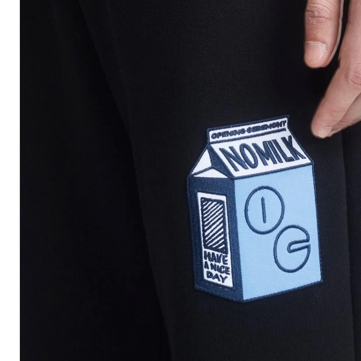 Opening Ceremony Milk Patch Logo Black Jogging Bottoms