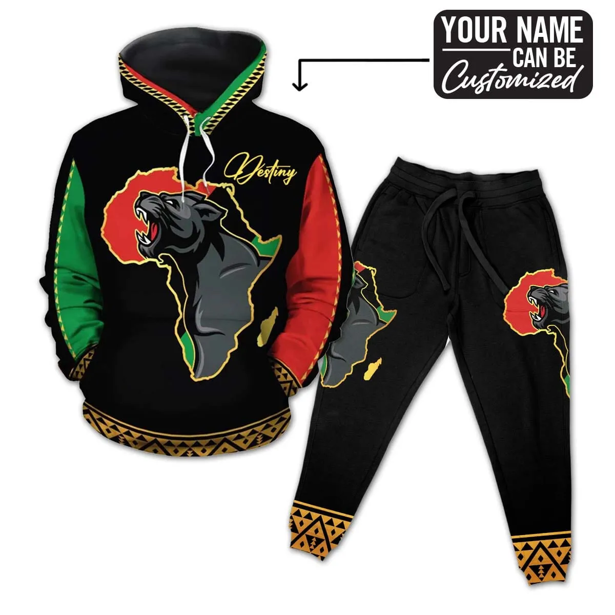 Panther Africa All-over Hoodie And Joggers Set