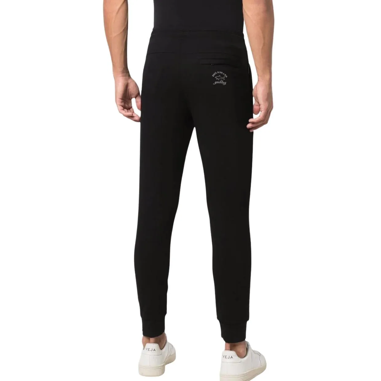 Paul & Shark Black Logo Print Jogging Bottoms