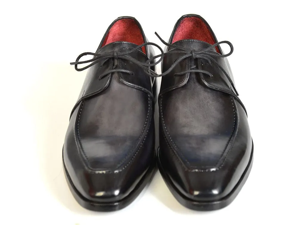 Paul Parkman Gray/Black Apron Derby Shoes