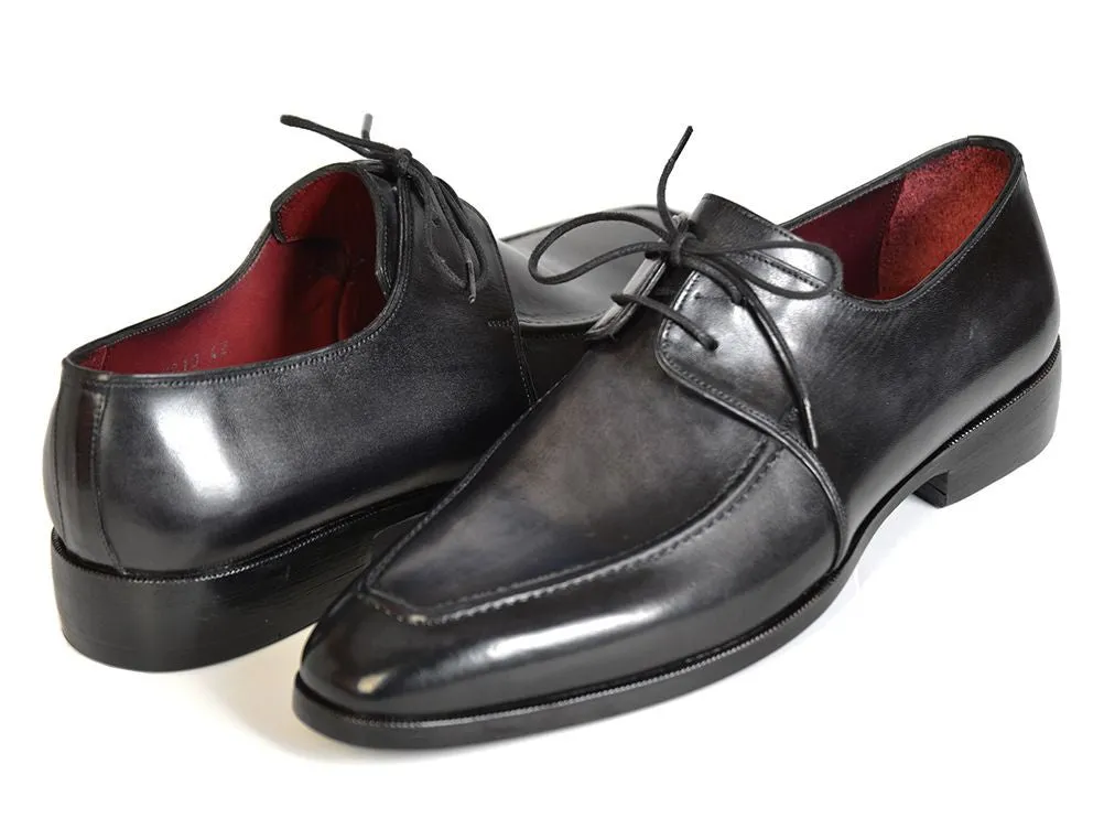 Paul Parkman Gray/Black Apron Derby Shoes