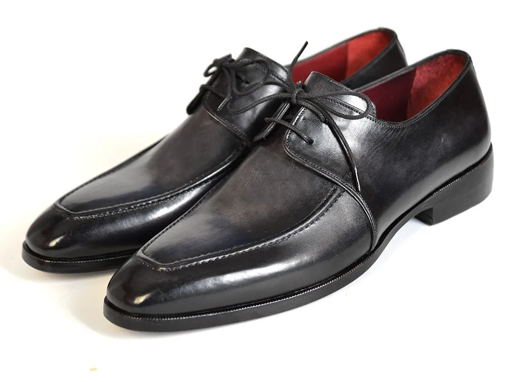 Paul Parkman Gray/Black Apron Derby Shoes