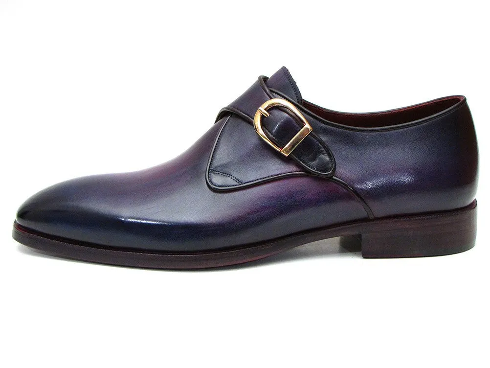 Paul Parkman Single Monkstrap Purple Leather Shoes