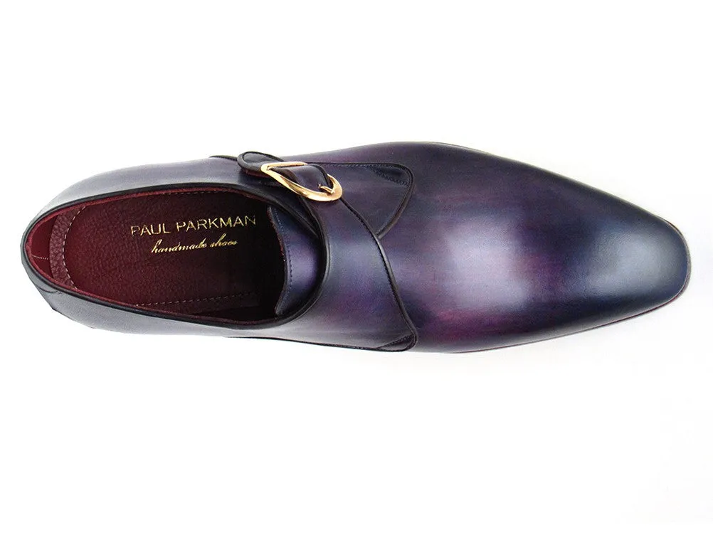 Paul Parkman Single Monkstrap Purple Leather Shoes