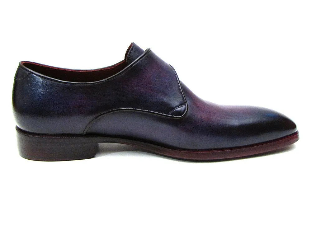 Paul Parkman Single Monkstrap Purple Leather Shoes