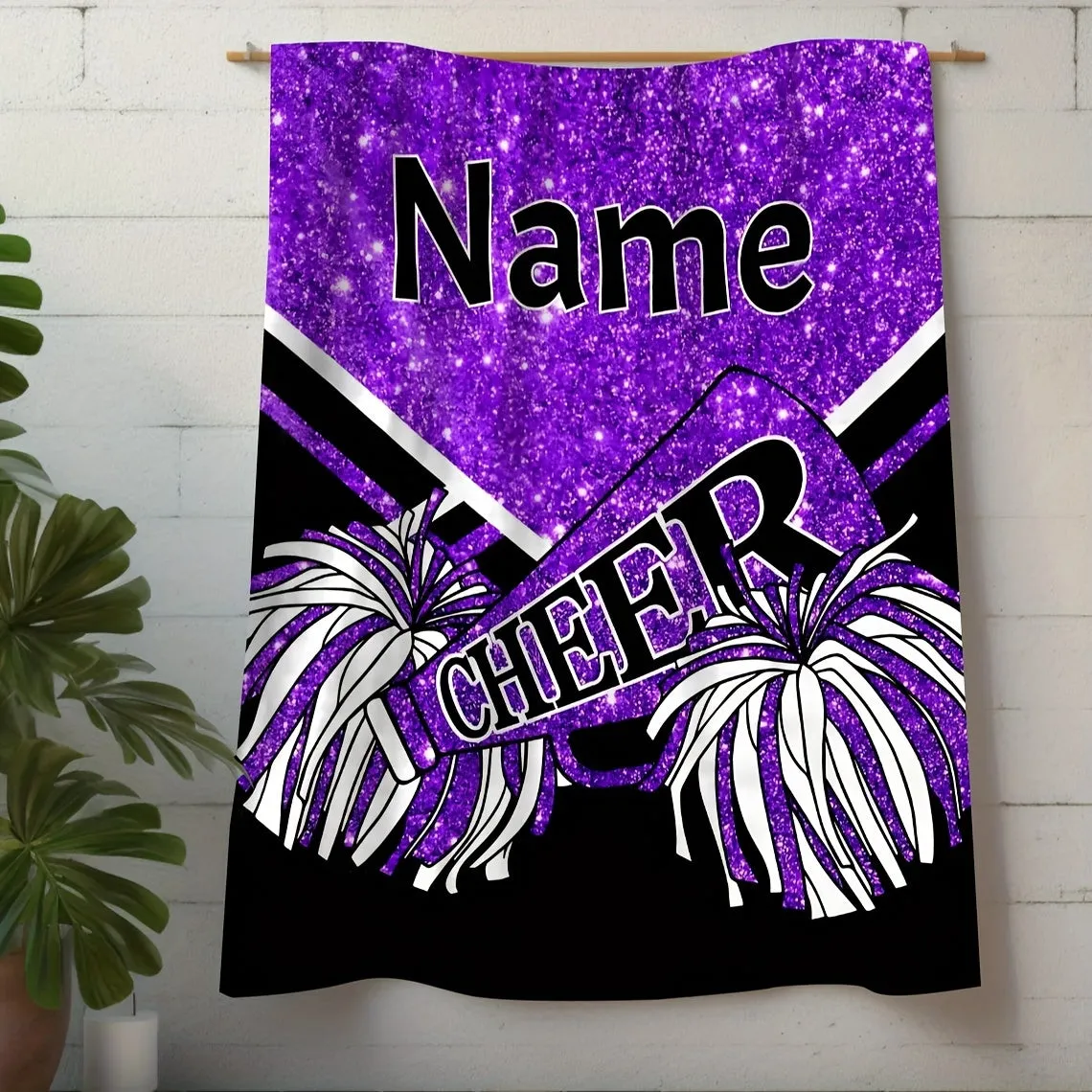 Personalized Cheerleader Blanket - Soft Flannel with Custom Name & Text, Perfect Gift for Cheer Team Members