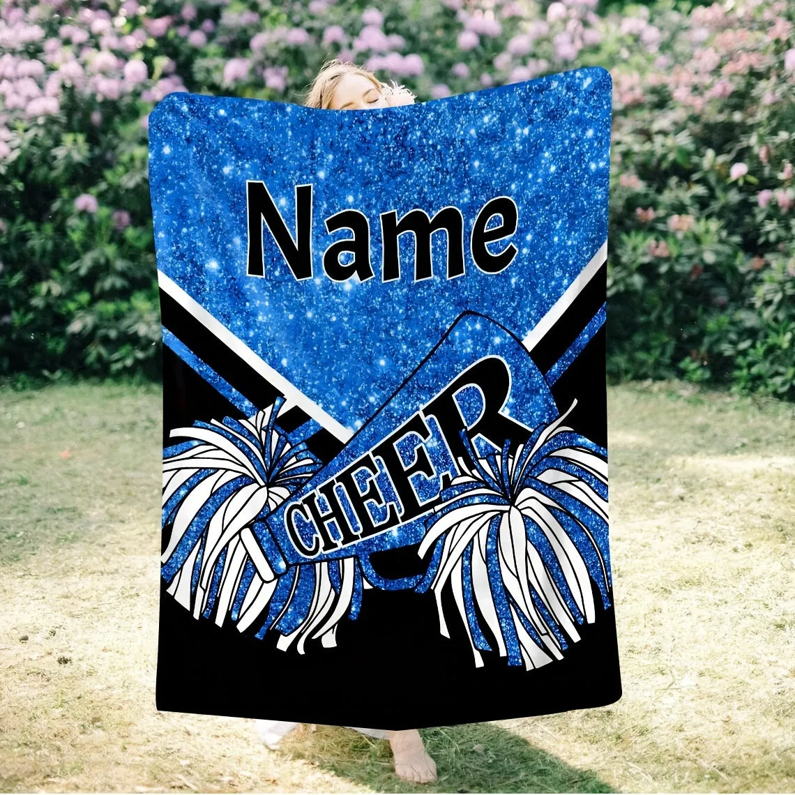 Personalized Cheerleader Blanket - Soft Flannel with Custom Name & Text, Perfect Gift for Cheer Team Members