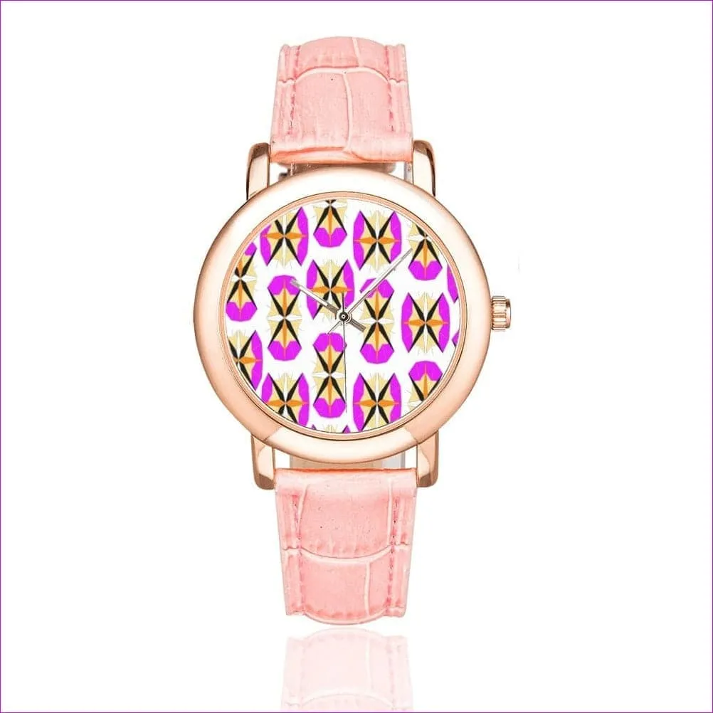 Pinaccle Womens Rose Gold-plated Leather Strap Watch