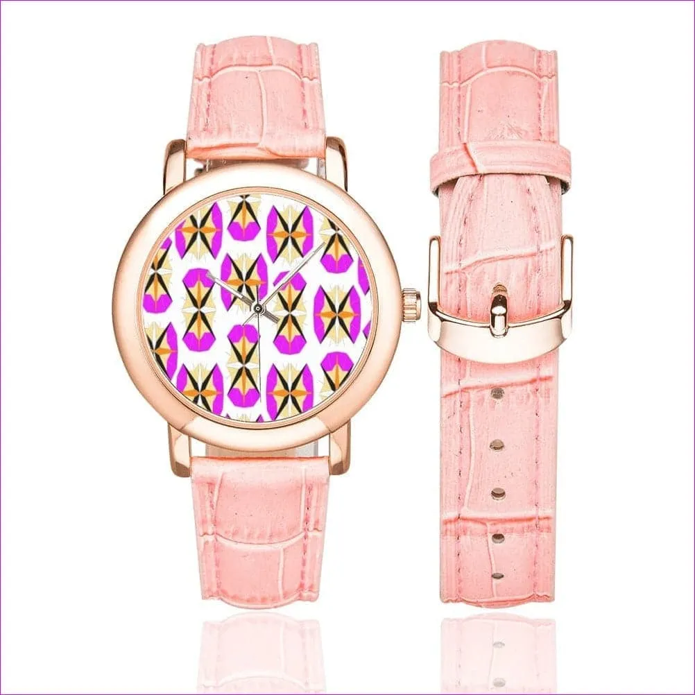 Pinaccle Womens Rose Gold-plated Leather Strap Watch