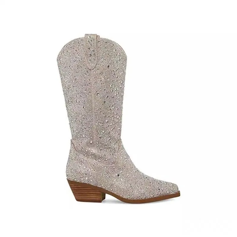 Pre Order:  Silver Cowgirl Rhinestones Boots