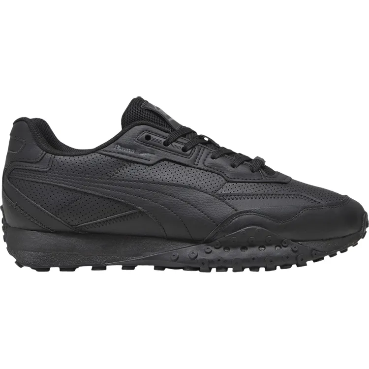 Puma Men's Blacktop Rider Leather Shoes - Black / Shadow Grey