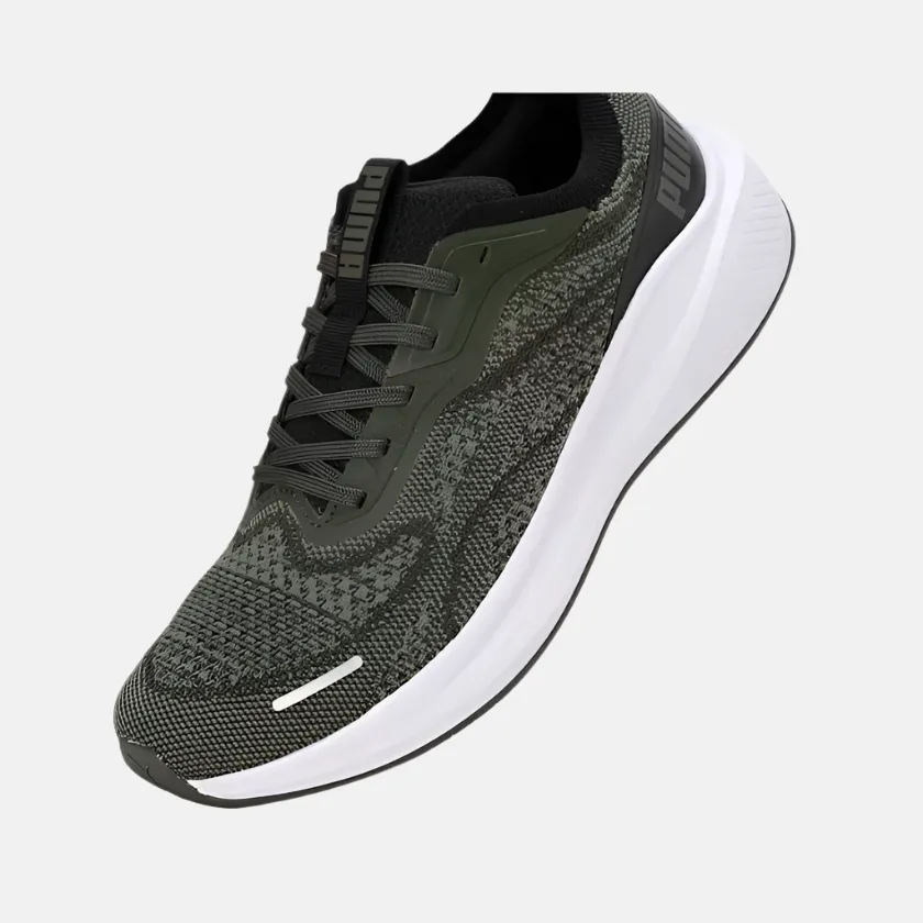 Puma Skyrocket Lite Engineered Unisex Running Shoes -Dark Olive-PUMA Black