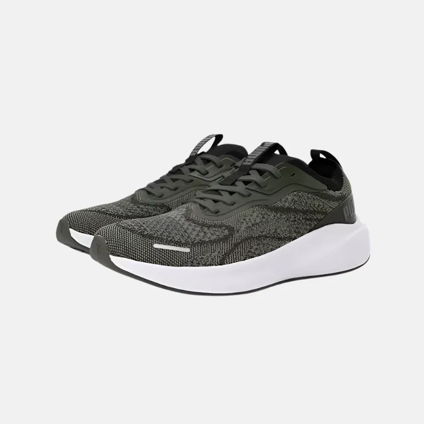 Puma Skyrocket Lite Engineered Unisex Running Shoes -Dark Olive-PUMA Black