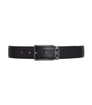 Reversible and Adjustable Gancini Belt Black