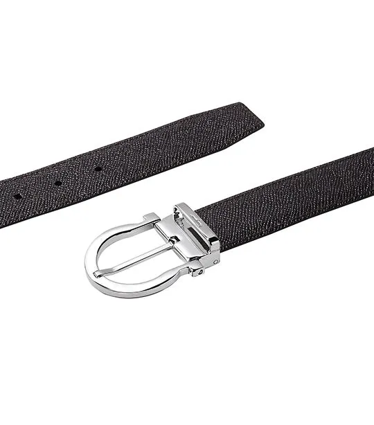 Reversible and Adjustable Gancini Belt Hickory Black