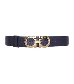 Reversible and Adjustable Gancini Belt Myrtle/Black