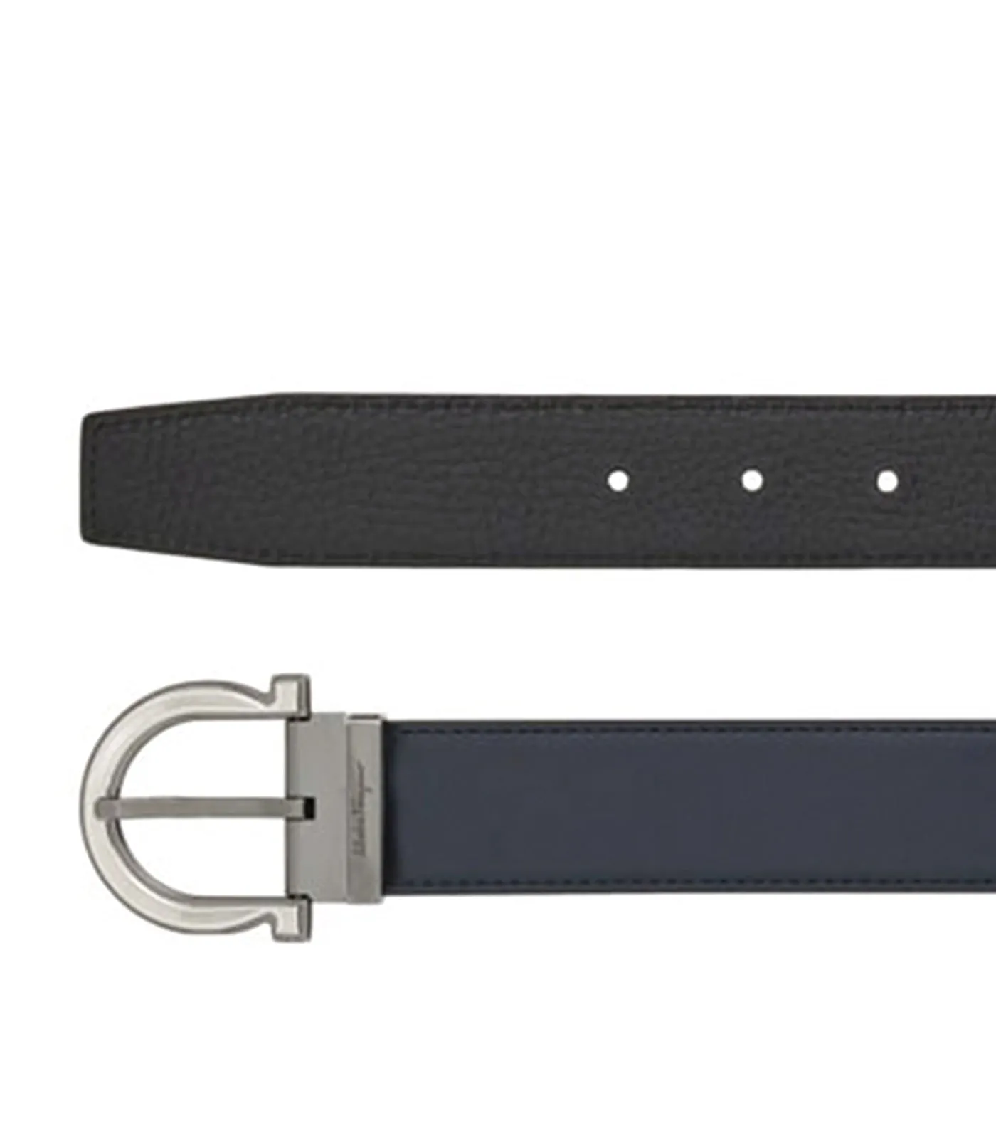 Reversible and Adjustable Gancini Belt Navy Blue/Black