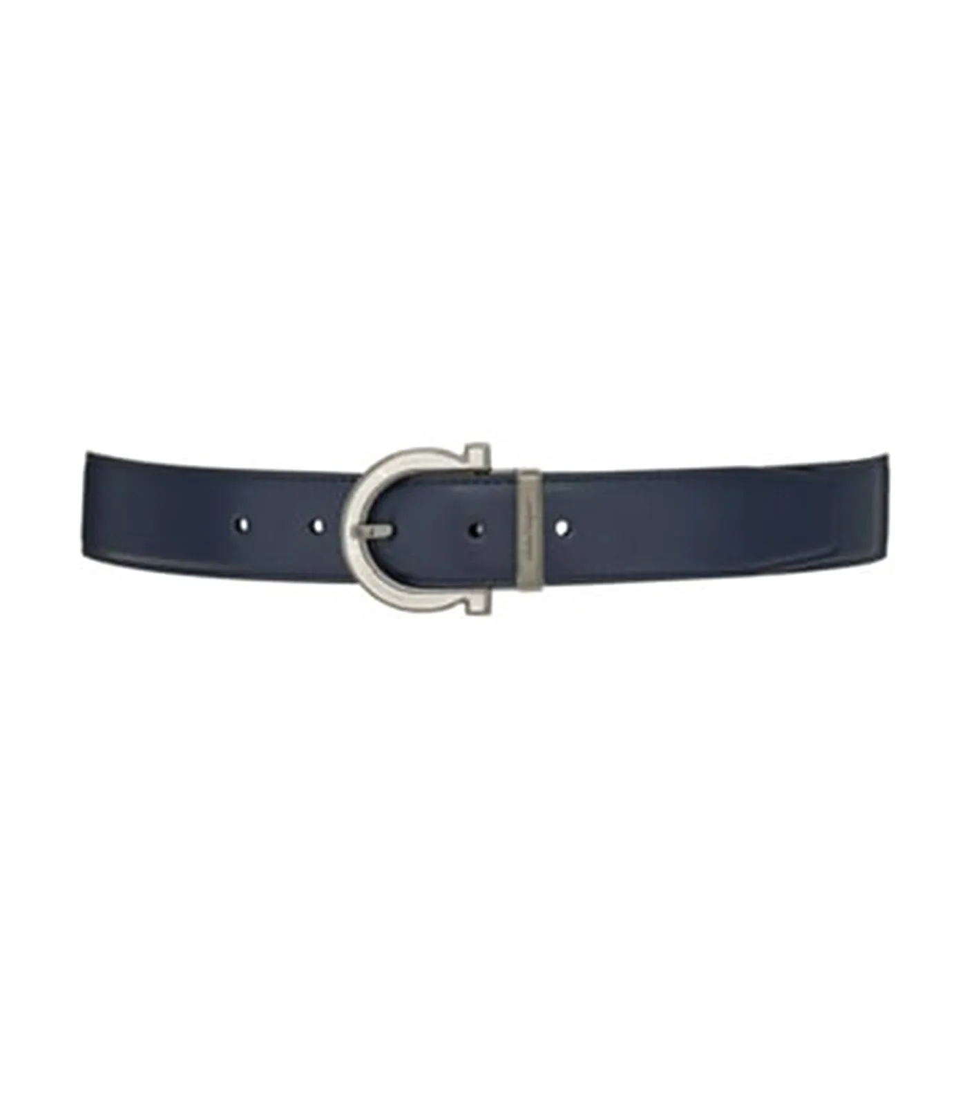 Reversible and Adjustable Gancini Belt Navy Blue/Black