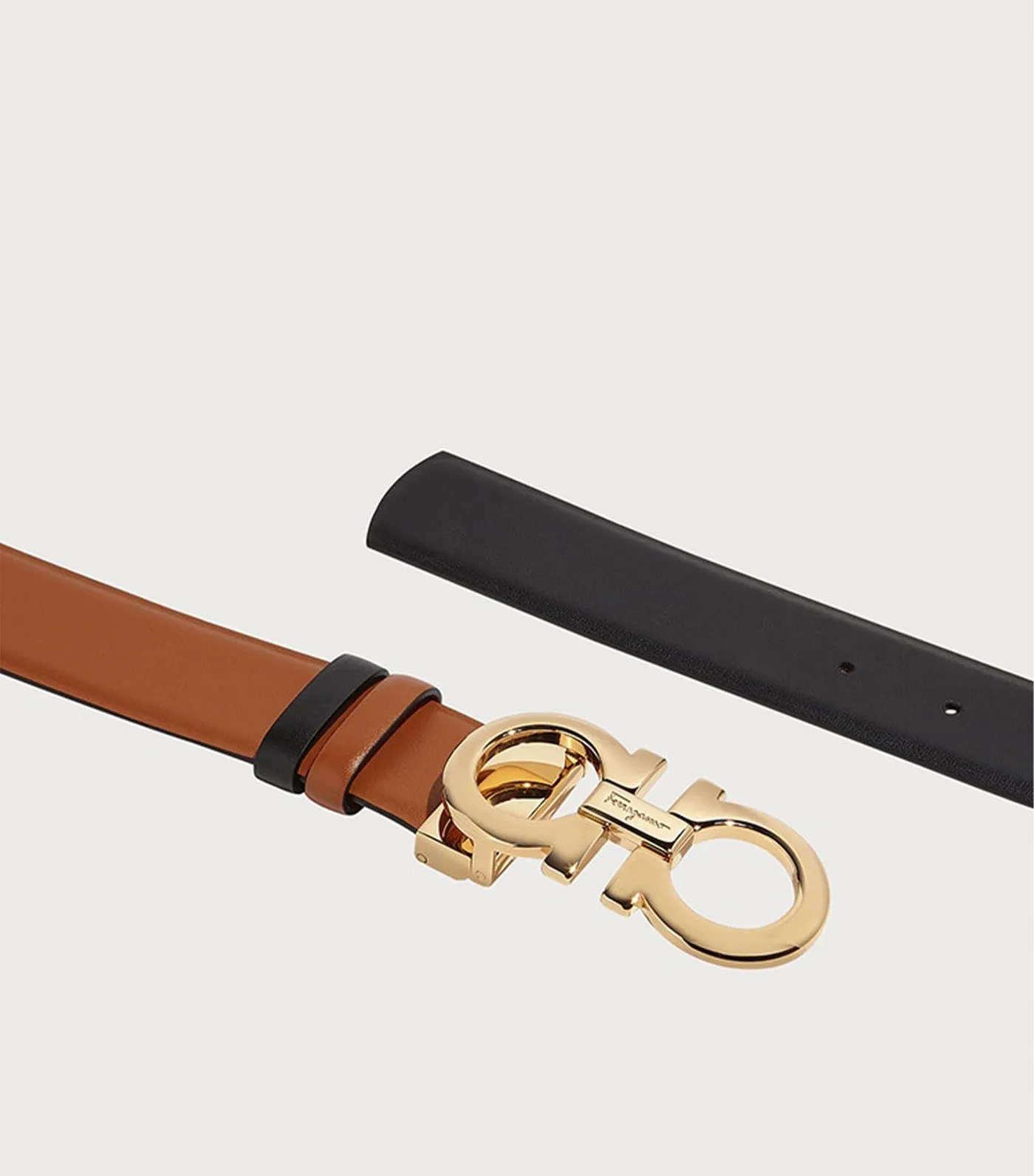 Reversible and Adjustable Gancini Belt Sella Black