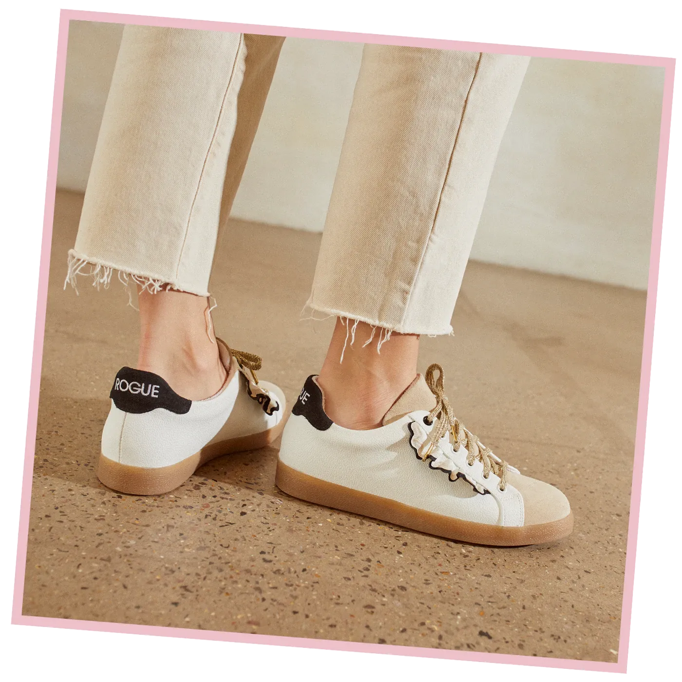 Rogue Matilda Frill Seeker Sneakers in Ecru