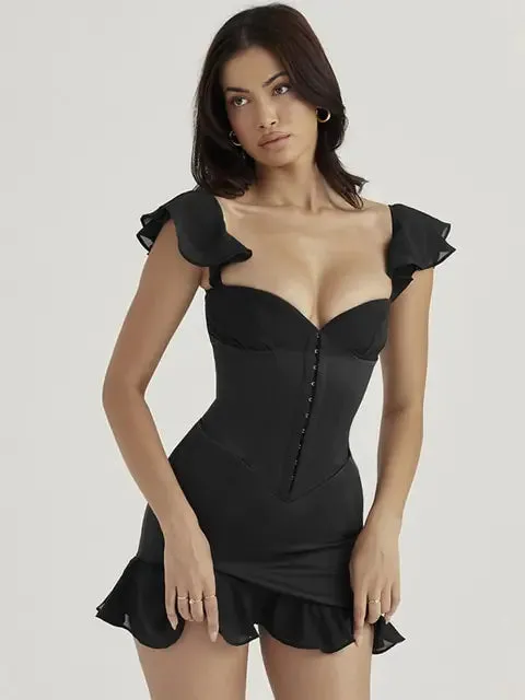 Sexy Off Shoulder Strapless Mini Dress^