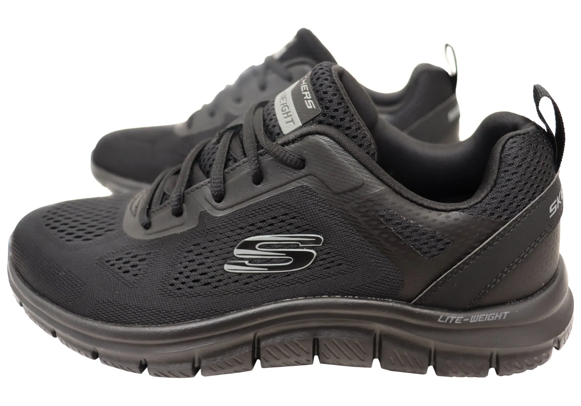 Skechers Mens Track Broader Memory Foam Lace Up Shoes