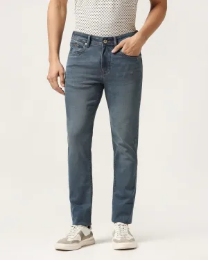 Slim Yonk Fit Indigo Blue Textured Jeans - Alfred