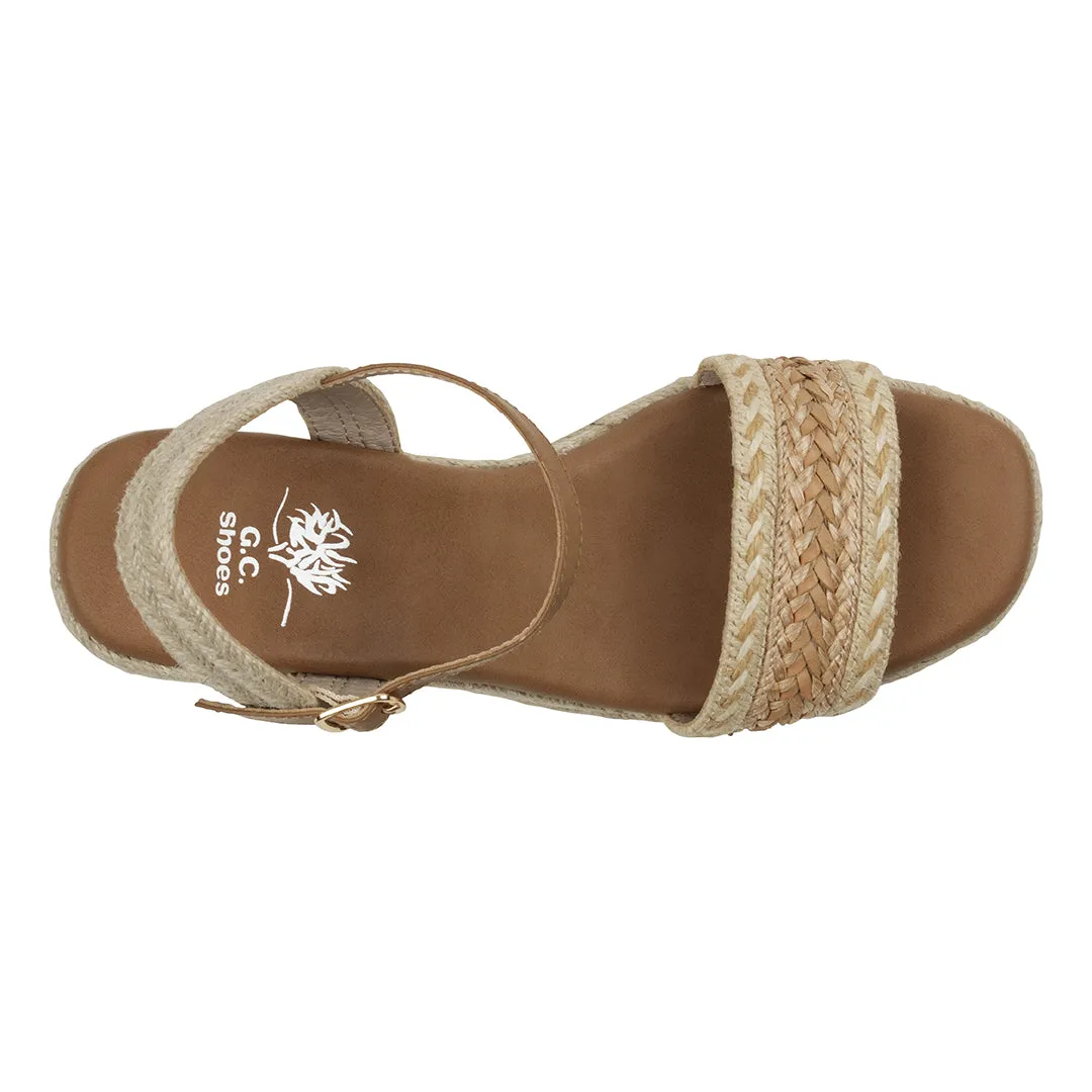 Solene Natural Slingback Espadrille Wedge Sandals