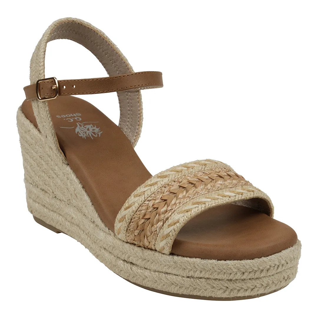 Solene Natural Slingback Espadrille Wedge Sandals