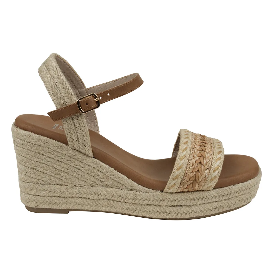 Solene Natural Slingback Espadrille Wedge Sandals