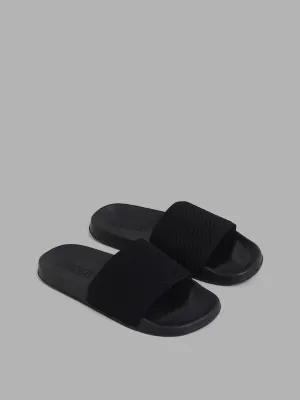 SOLEPLAY Black Knitted Slides